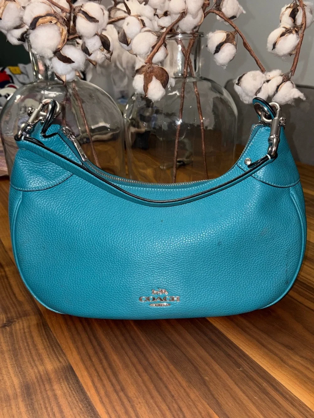 Coach Teal Leather Harley Hobo Shoulder Bag